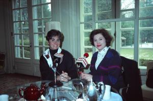 Interviewing Connecticut's former First Lady Claudia Weicker at the Governor's Mansion, Hartford, CT in 1991.