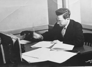 My grandfather in NYC at his West 46th Street office in the 1930s. He was conductor and musical arranger in charge of live orchestra programming for WOR-WOV radio stations. This was the Golden Era of live classical music programming.